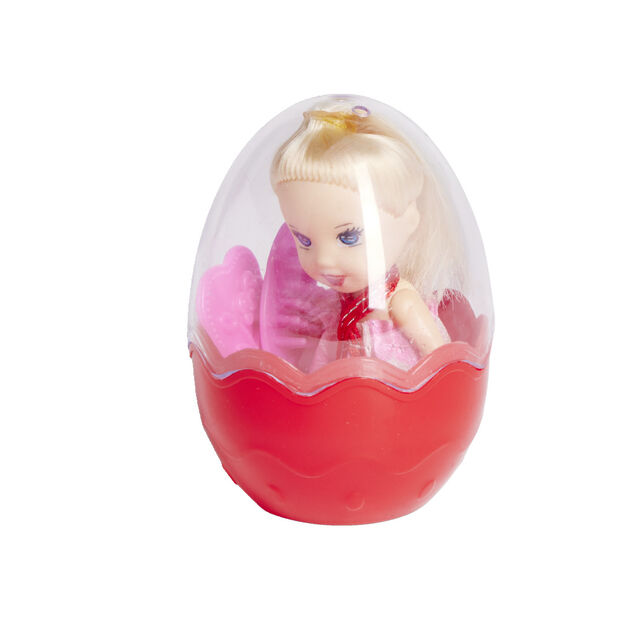 Mini poup&eacute;e dans oeuf &Oslash;5,8xH8,7cm - 4 mod&egrave;les