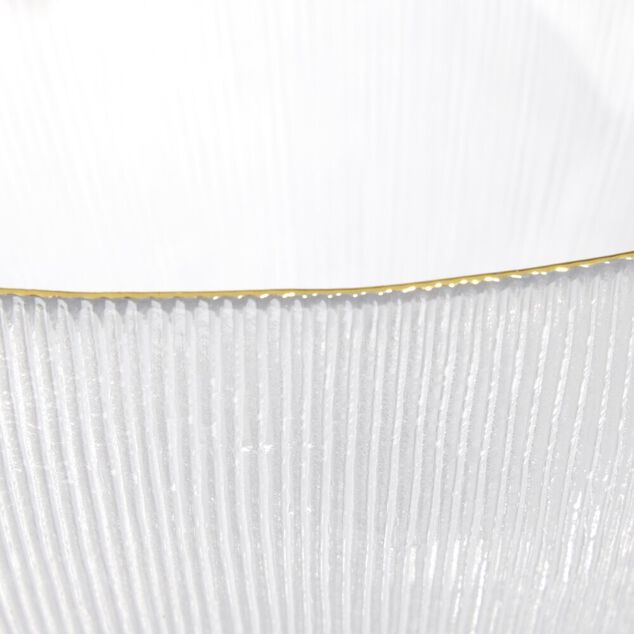 Saladier en verre strié avec paillettes dorées Ø23xH12cm