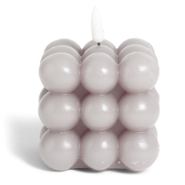 Bougie LED boules grises 7,5x7,5x7,5cm