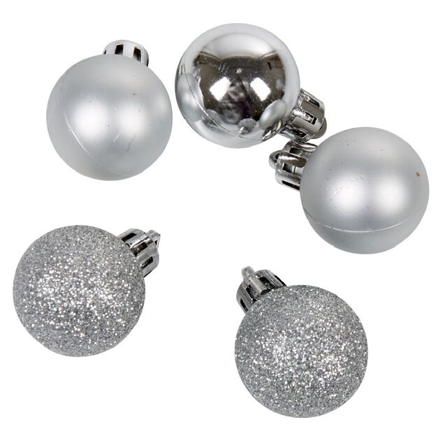 Petite boule de Noël polystyrène gris argenté Ø3cm x12