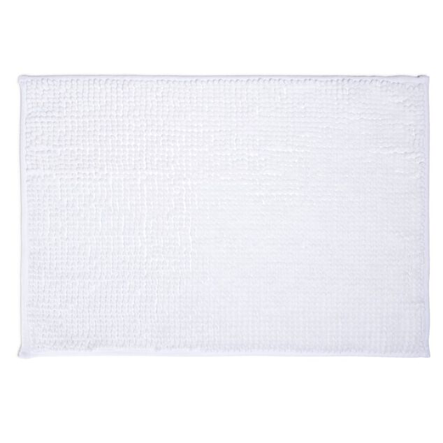 Tapis de salle de bain chenille blanc 45x65cm