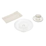 Assiette de pr&eacute;sentation sur pied verre transparent &Oslash;19,7xH8cm