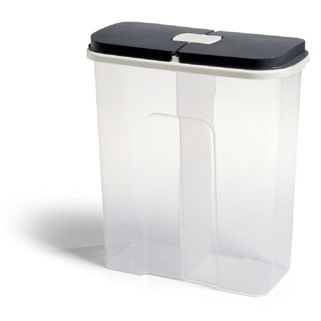 Bo&icirc;te de conservation en plastique &agrave; 2 compartiments transparent 2,85L