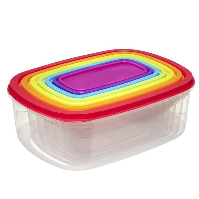 Bo&icirc;te de conservation alimentaire x7 herm&eacute;tique en plastique