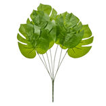 Feuille plante verte monstera artificielle en piquet de 5 feuilles 13xH43cm