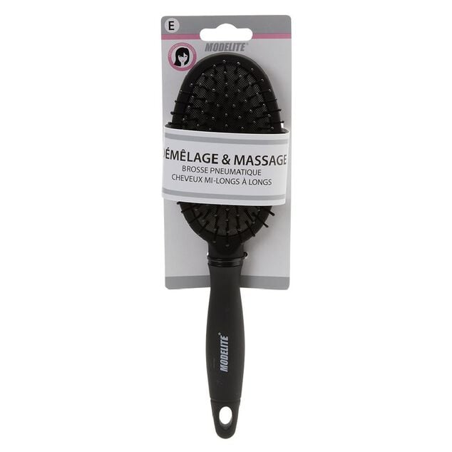 Brosse pneumatique ovale picots perl&eacute;s pvc noir
