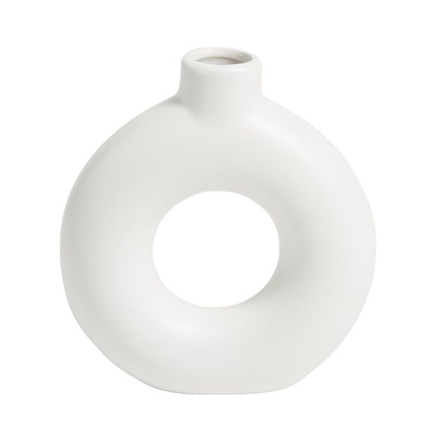 Vase céramique blanc H15cm