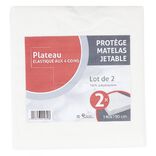 Prot&egrave;ge matelas jetable 2 places blanc x2