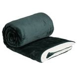 Plaid pilou pilou réversible vert et blanc 127x152cm