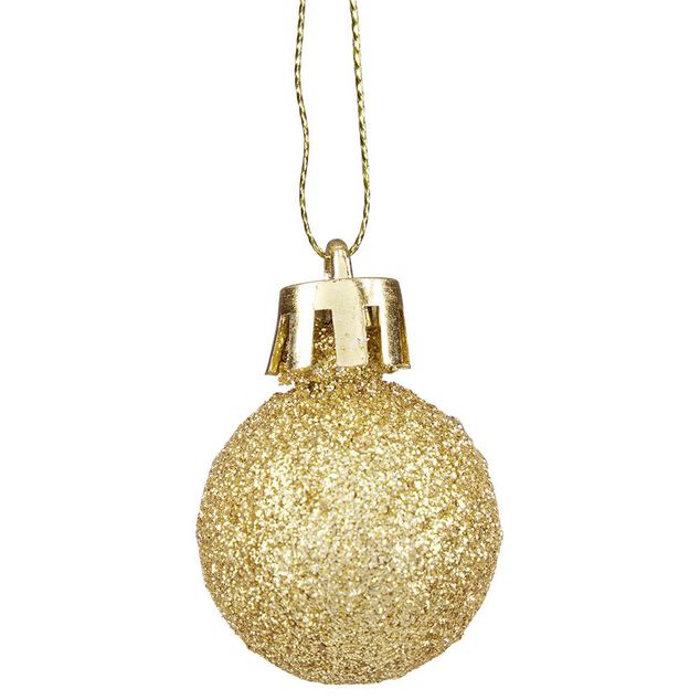 Petite boule de Noël polystyrène doré Ø3cm x12