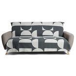 Jeté de canapé 170x250cm 100% coton motif géométrique gris