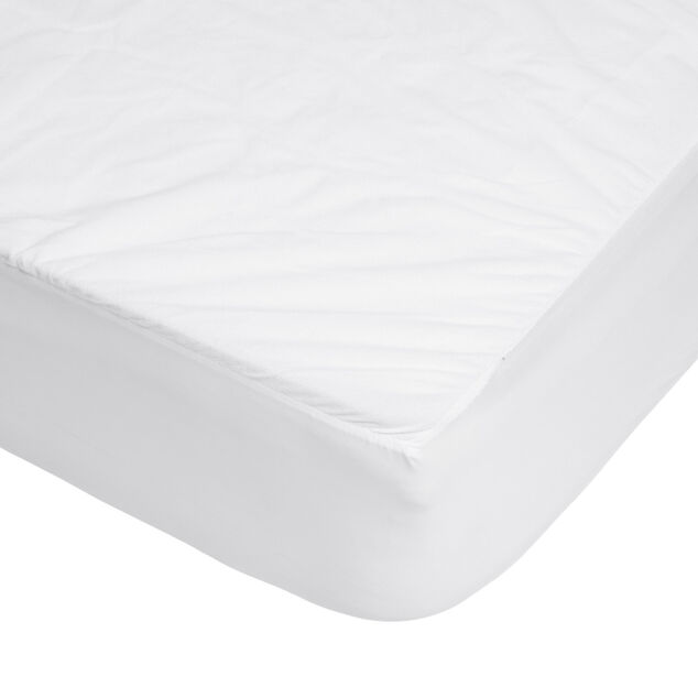 Prot&egrave;ge matelas tissu bouclette blanc 90x190cm