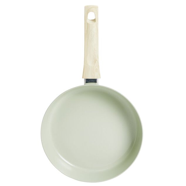 Po&ecirc;le poign&eacute;e effet bois aluminium et c&eacute;ramique vert &Oslash;24cm