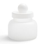 Bo&icirc;te en verre transparent + couvercle blanc &Oslash;12xH16cm