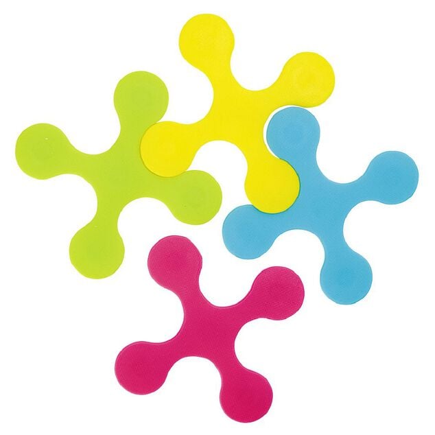 Patin antid&eacute;rapant forme pi&egrave;ce de puzzle color&eacute; 15x15 cm x4