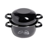 Marmite à moules avec couvercle Ø20,5cm acier noir