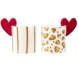 Coffret duo mug x2 avec anse forme coeur rouge 350ml