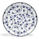 Lot de 4 assiettes plates &Oslash;27cm porcelaine imprim&eacute; bleu et blanc