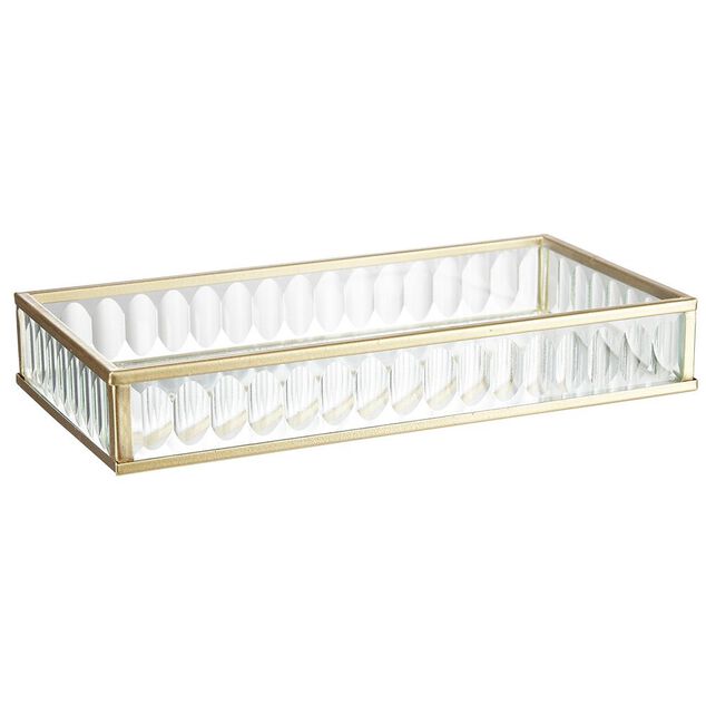 Vide poche rectangulaire transparent dor&eacute;