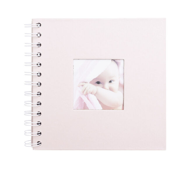Album photo spirale 17,5x17,5xH2,5cm - 2 mod&egrave;les noir ou rose