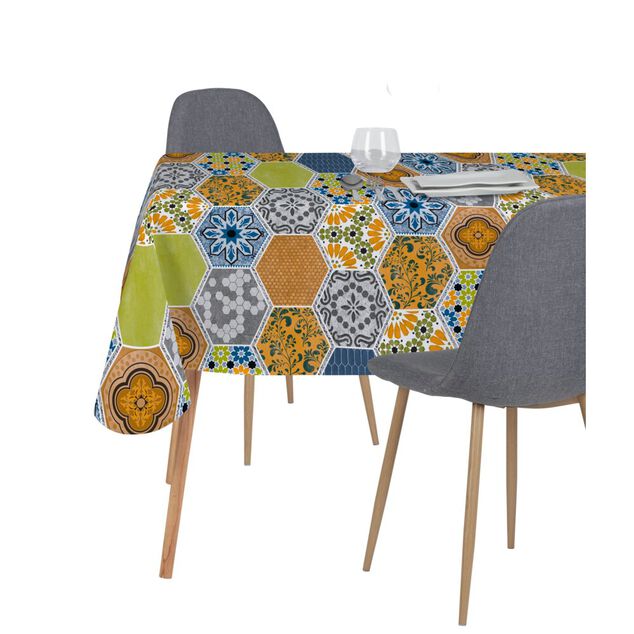 Toile cir&eacute;e hexatile multicolore l140cm