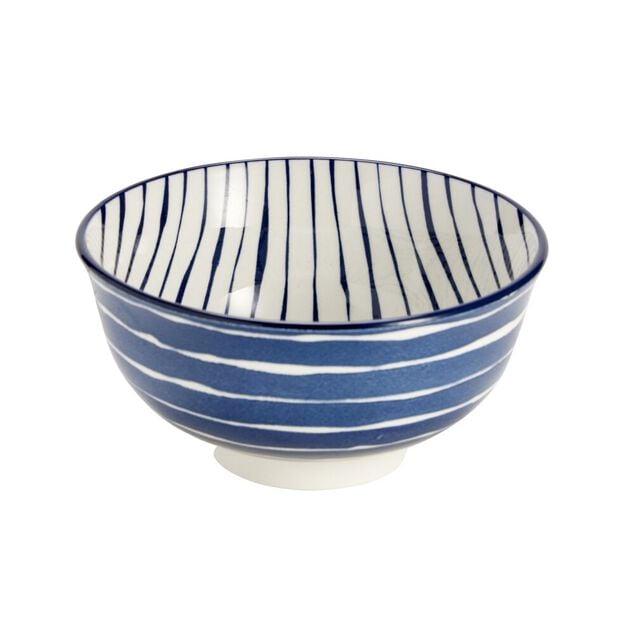 Bol x3 motif floral blanc et bleu &Oslash;11,5xH5,7cm