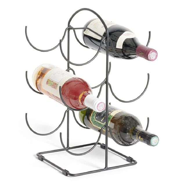 Range bouteille vertical 6 emplacements m&eacute;tal 19x25xH40cm
