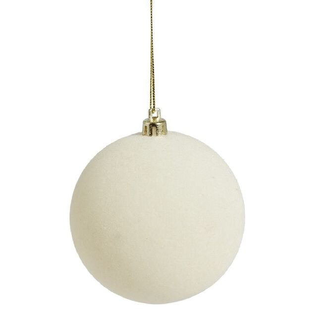 Boule de No&euml;l effet velours &Oslash;8cm x6