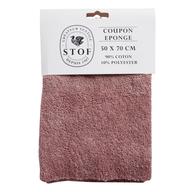 Coupon tissu coton &eacute;ponge 50x70cm rose