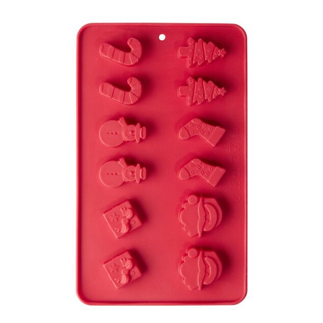 Moule &agrave; gla&ccedil;ons motif No&euml;l silicone L23X14XH1,3 cm (2 mod&egrave;les rouge ou vert)