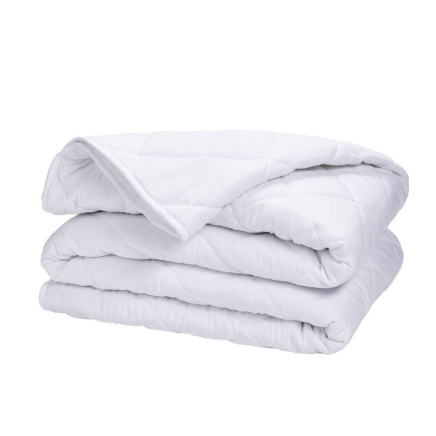 Couette 2 personnes 240x220cm temp&eacute;r&eacute;e microfibre lav&eacute;e toucher doux uni blanc