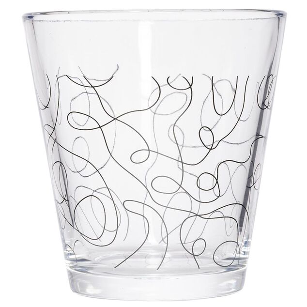 Gobelet verre x3 motif line art 25cl