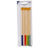Crayon &agrave; papier bois multicolore avec gomme x6
