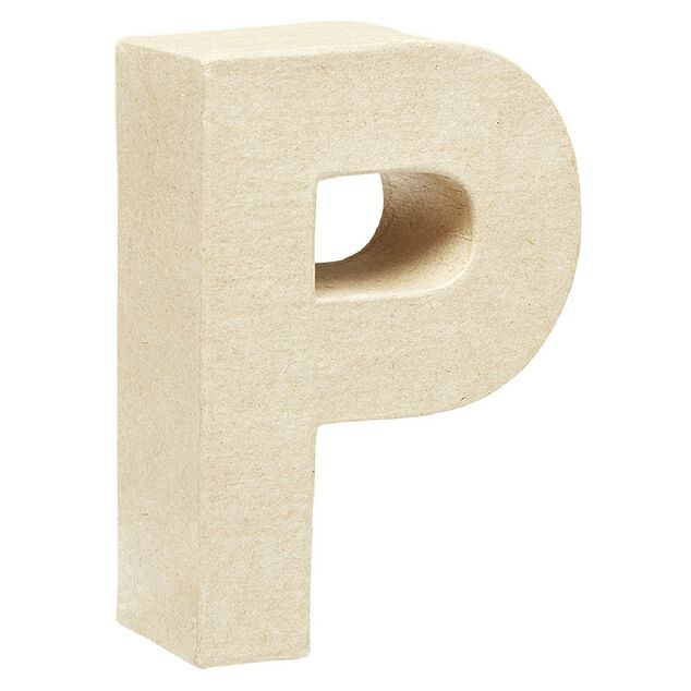 Lettre P &agrave; d&eacute;corer en papier mach&eacute;