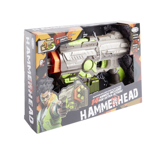 Pistolet rotatif avec 6 flechettes