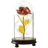Rose &eacute;ternelle avec LED rouge et dor&eacute;