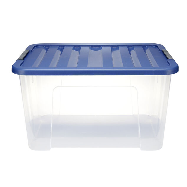 Box plastique 45L avec couvercle &agrave; clip 55x30,5xH39cm