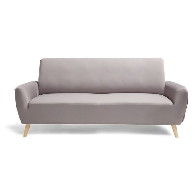 Protège canapé extensible 3 places uni gris 195 à 230 cm