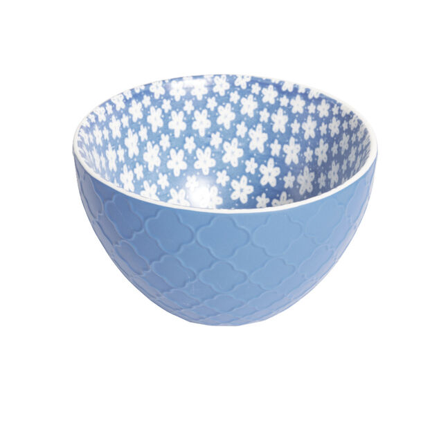 Coupelle porcelaine motif fleur bleue et blanche &Oslash;13xH7,2cm
