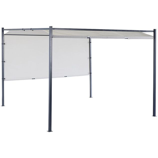 Tonnelle coulissante carr&eacute;e Nazare gris UPF50+ 298x298xH220cm