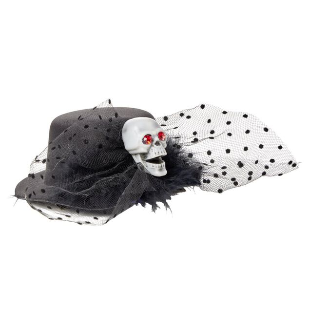 Chapeau &agrave; pinces Halloween cr&acirc;ne noir
