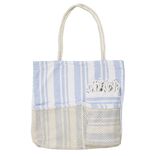 Sac de plage avec fouta &agrave; rayures 90x170cm (2 mod&egrave;les bleu ou rose)
