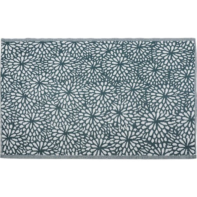 Tapis de jardin rectangulaire India motif fleur vert 160x230cm