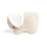 Coussin forme &eacute;l&eacute;phant aspect moutonn&eacute; beige 27x40cm