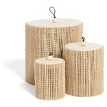 Bo&icirc;te rangement ronde en bambou x3