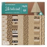Bloc papier kraft origami marron 15x15cm - 24 feuilles 220g/m2