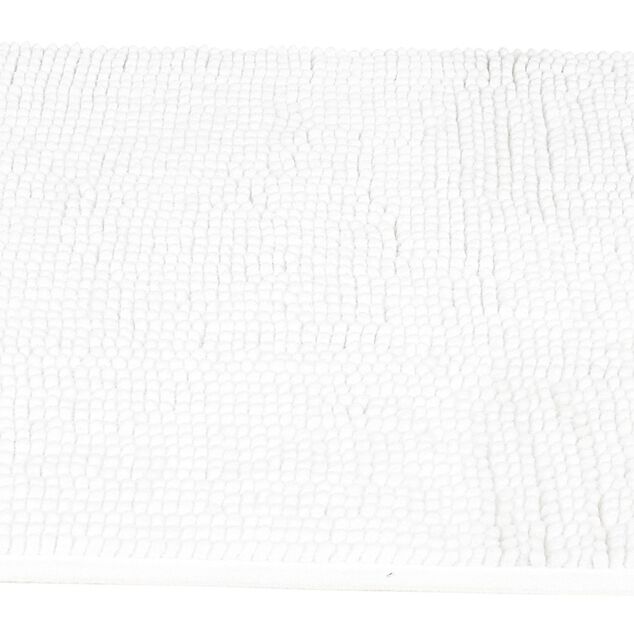 Tapis de salle de bain chenille blanc 45x65cm
