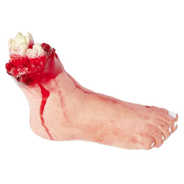 Faux pied sanglant en plastique