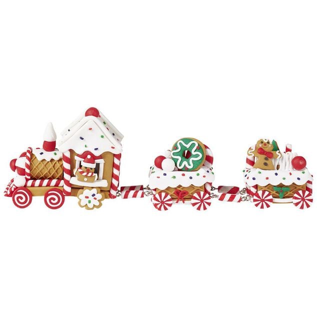 D&eacute;coration de No&euml;l petit train pain d'&eacute;pice &agrave; poser