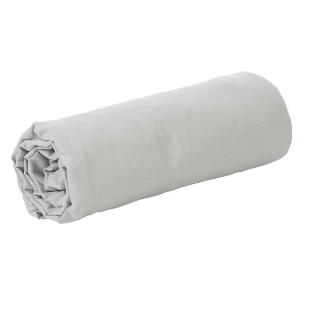 Drap plat uni gris 2 personnes